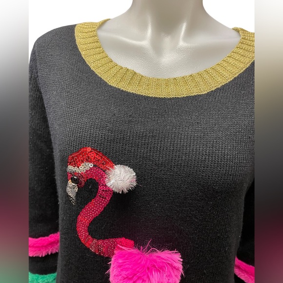 Christmas Flamingo Sweater size M - Picture 2 of 8